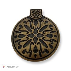 NEW brass colored pendant round floral